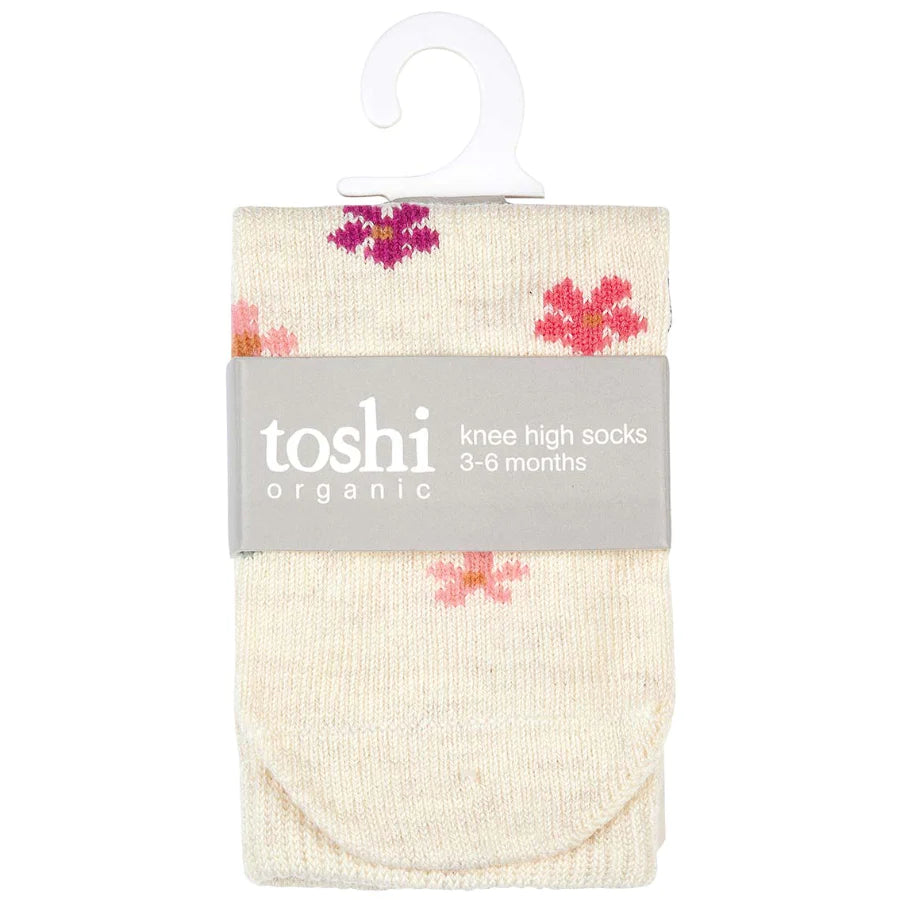 Organic Socks Knee Jacquard - Wild Flowers