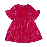 Rock Your Baby Hot Pink Crushed Velvet Dress