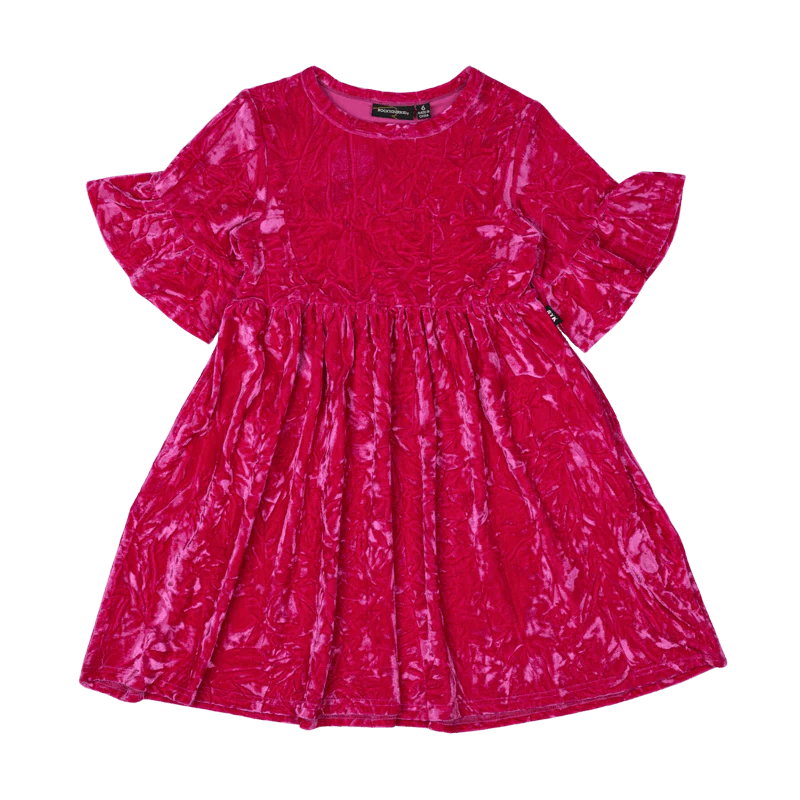 Rock Your Baby Hot Pink Crushed Velvet Dress