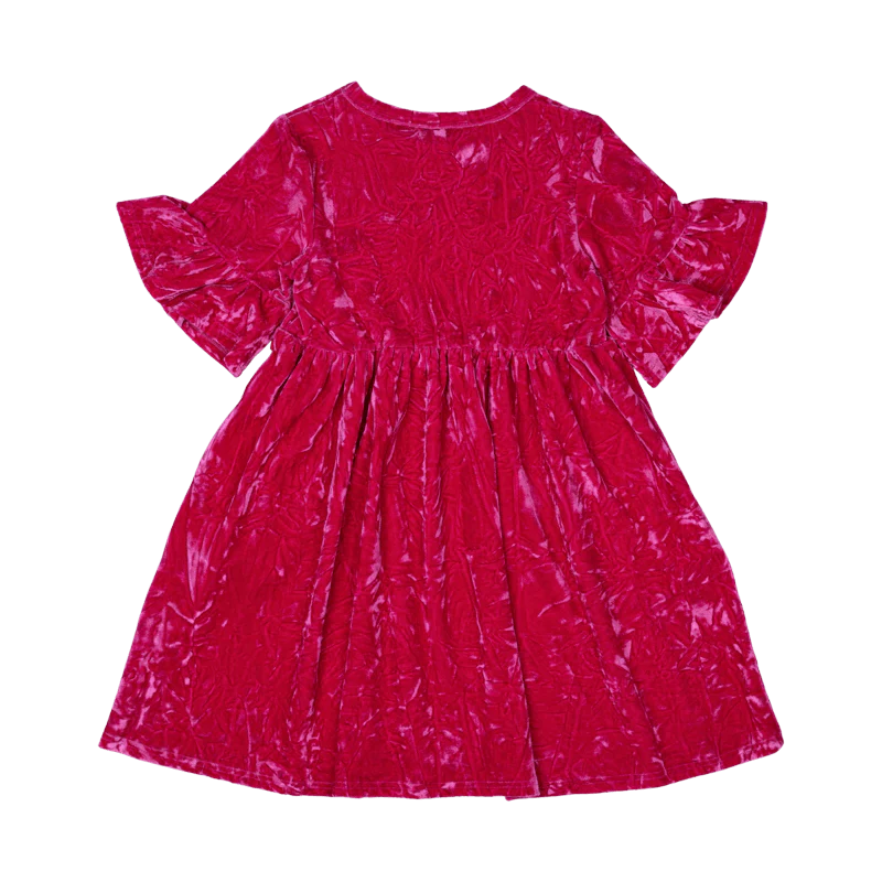 Rock Your Baby Hot Pink Crushed Velvet Dress