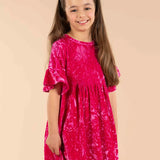 Rock Your Baby Hot Pink Crushed Velvet Dress