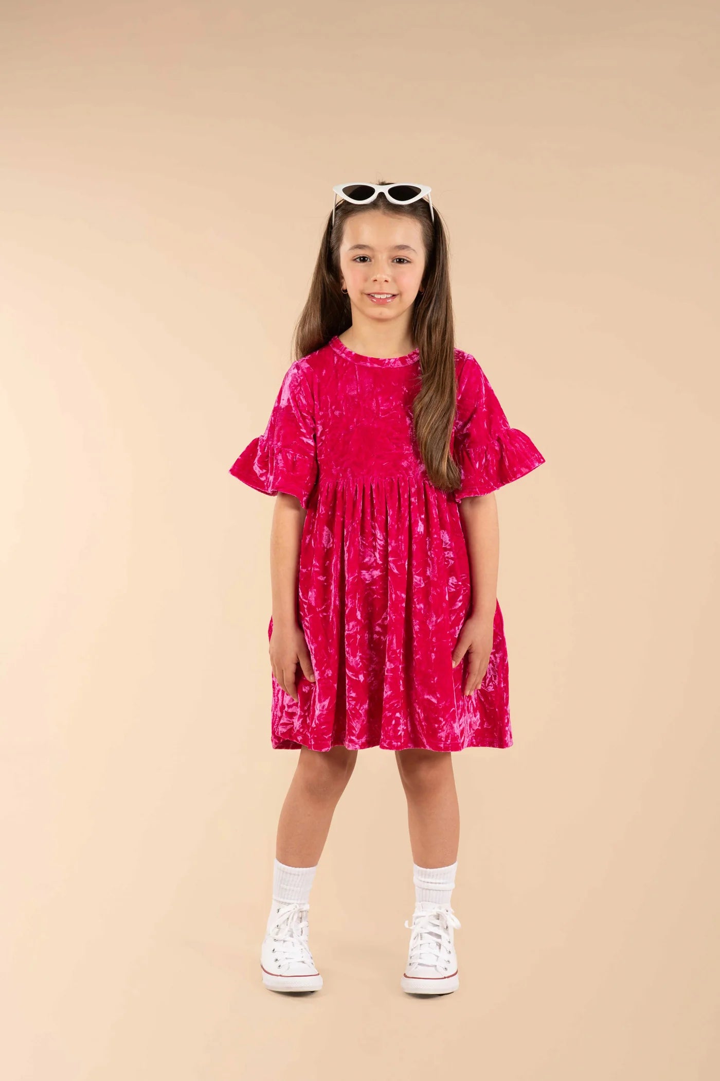 Rock Your Baby Hot Pink Crushed Velvet Dress