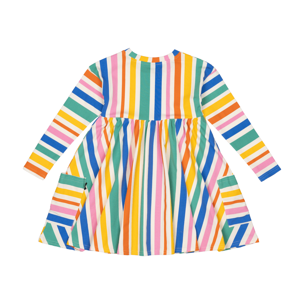 Rock Your Baby Rainbow Stripes Dress - Stripes