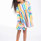 Rock Your Baby Rainbow Stripes Dress - Stripes
