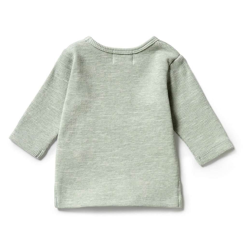 Organic Waffle Pocket Top - Sage