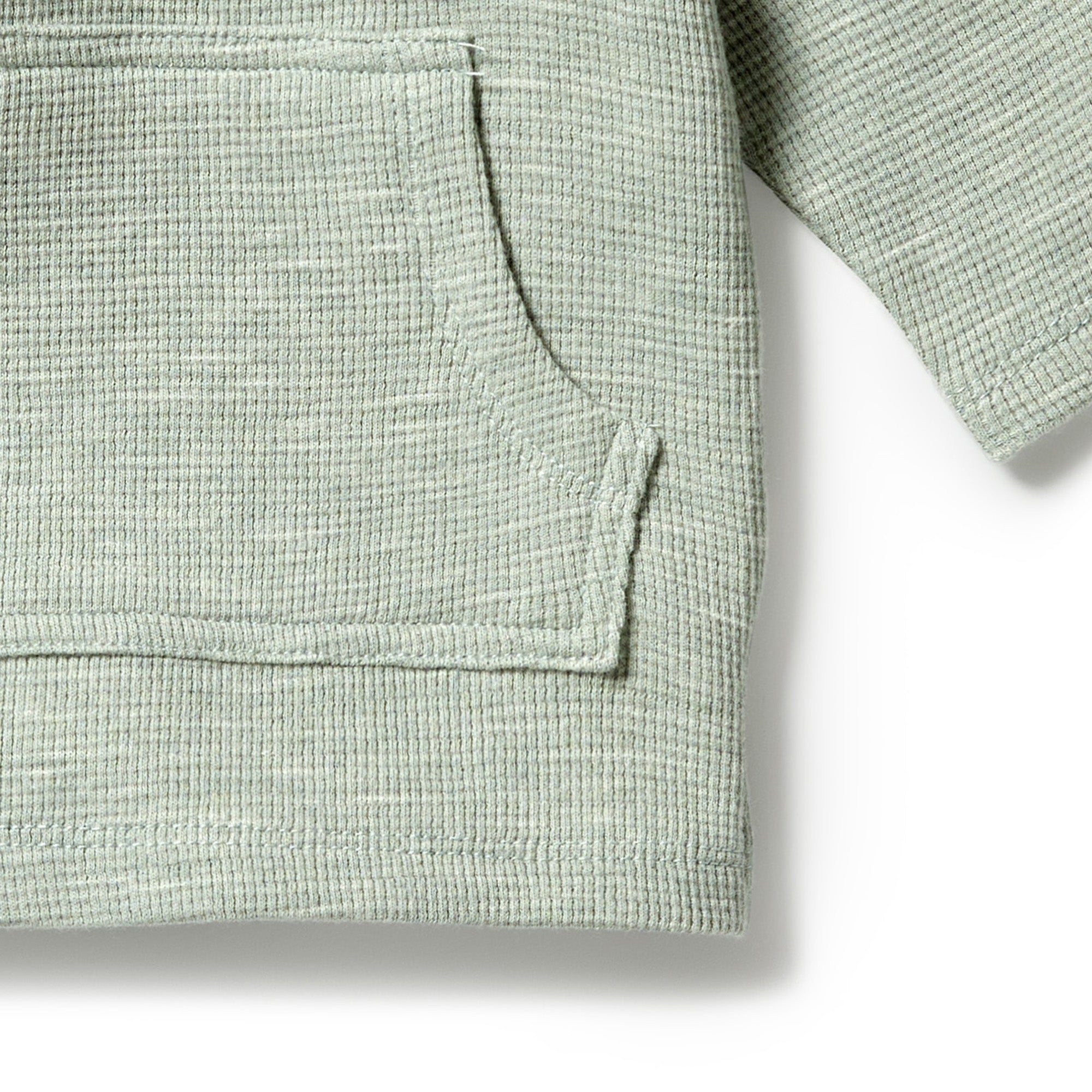 Organic Waffle Pocket Top - Sage