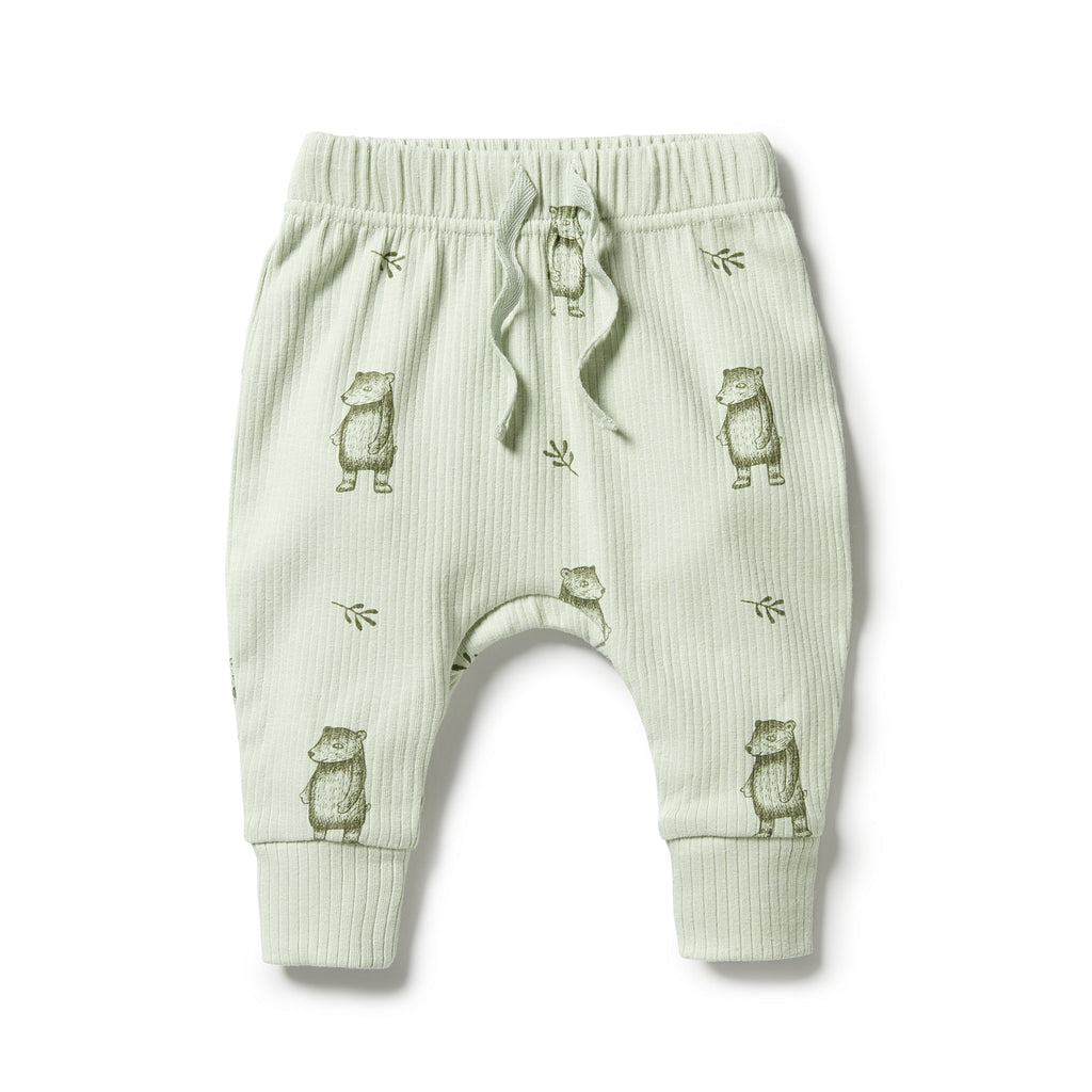 Organic Rib Slouch Pants - Bear Hug