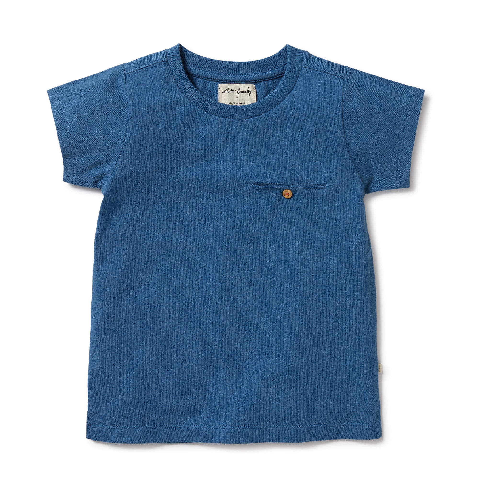 Wilson and Frenchy Dark Blue Organic Pocket Tee
