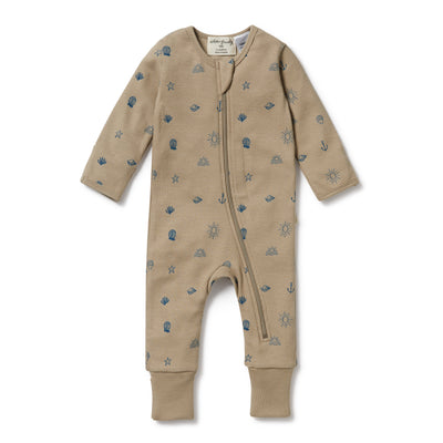 Wilson and Frenchy Summer Days Organic Zipsuit with Feet