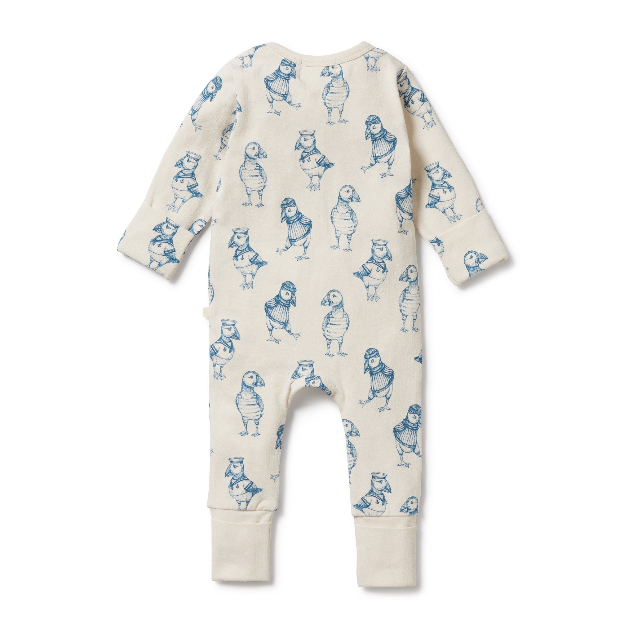 Wilson and Frenchy Petit Puffin Organic Zipsuit with Feet