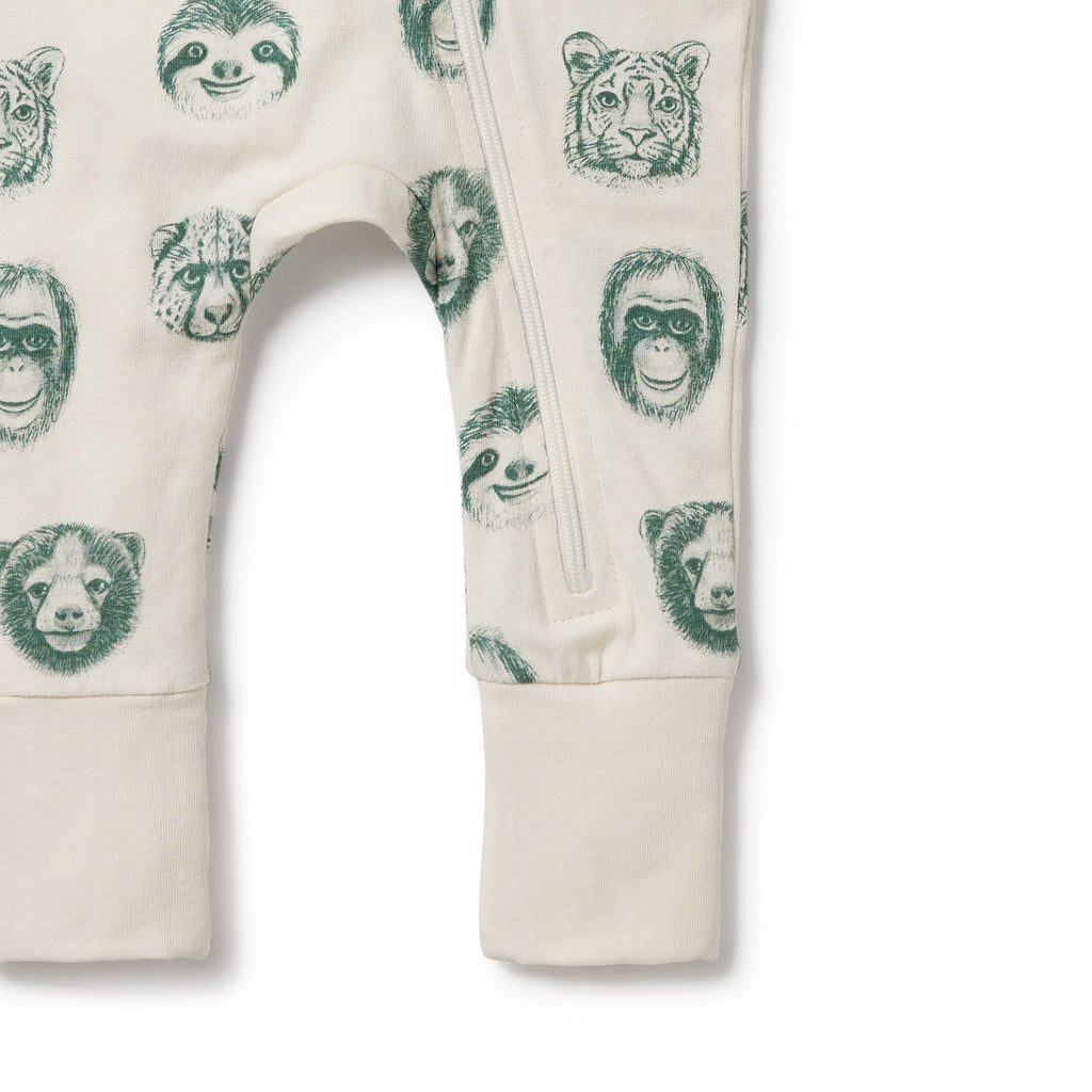 Wilson and Frenchy Hello Jungle Organic Zipsuit with Feet