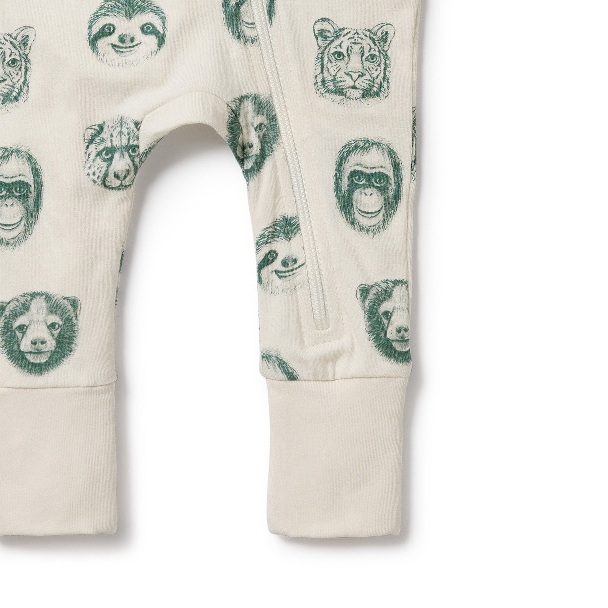 Wilson and Frenchy Hello Jungle Organic Zipsuit with Feet