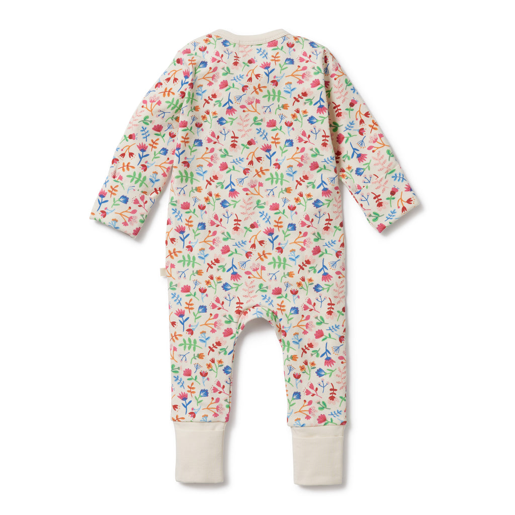 Wilson and Frenchy Tropical Garden Organic Zipsuit with Feet