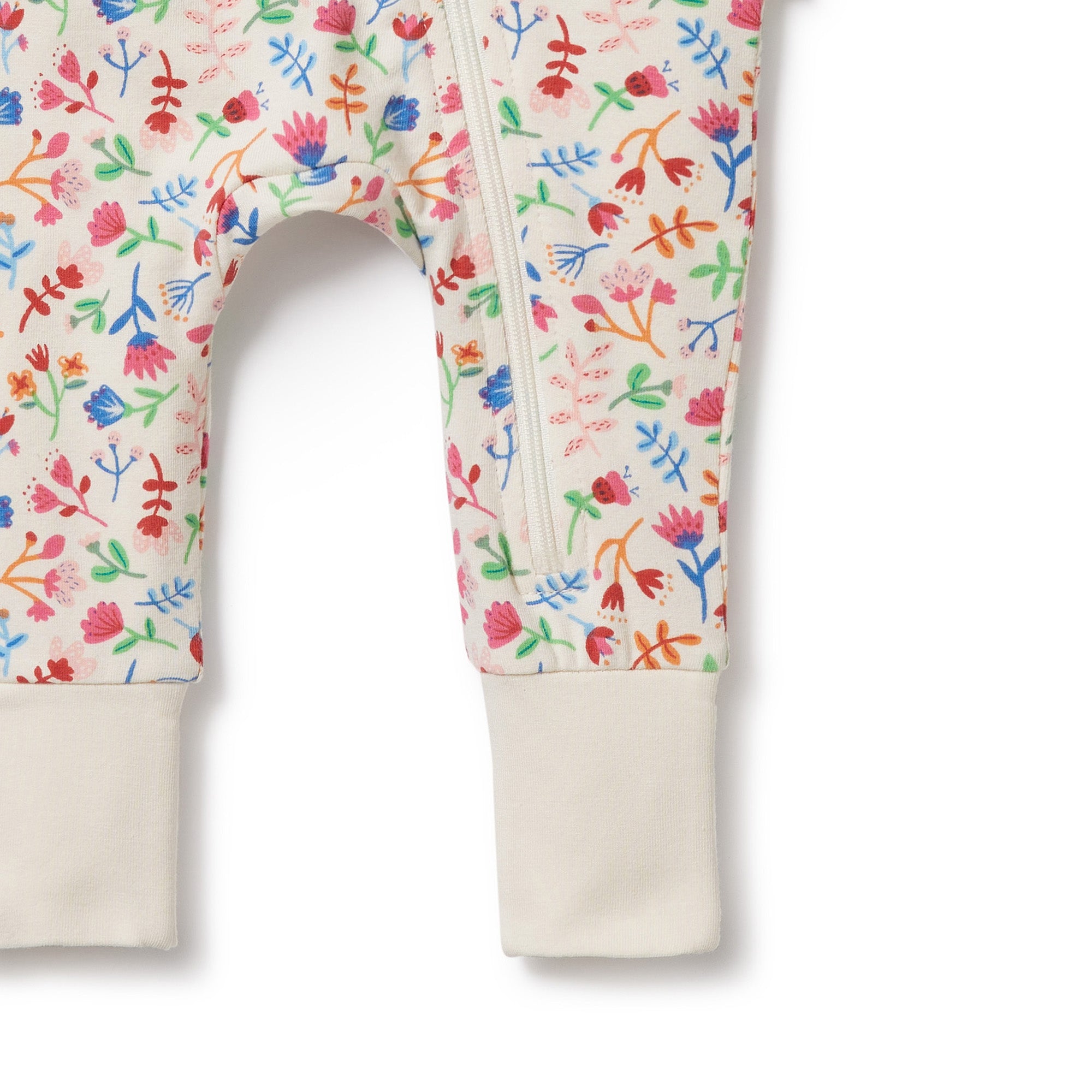 Wilson and Frenchy Tropical Garden Organic Zipsuit with Feet