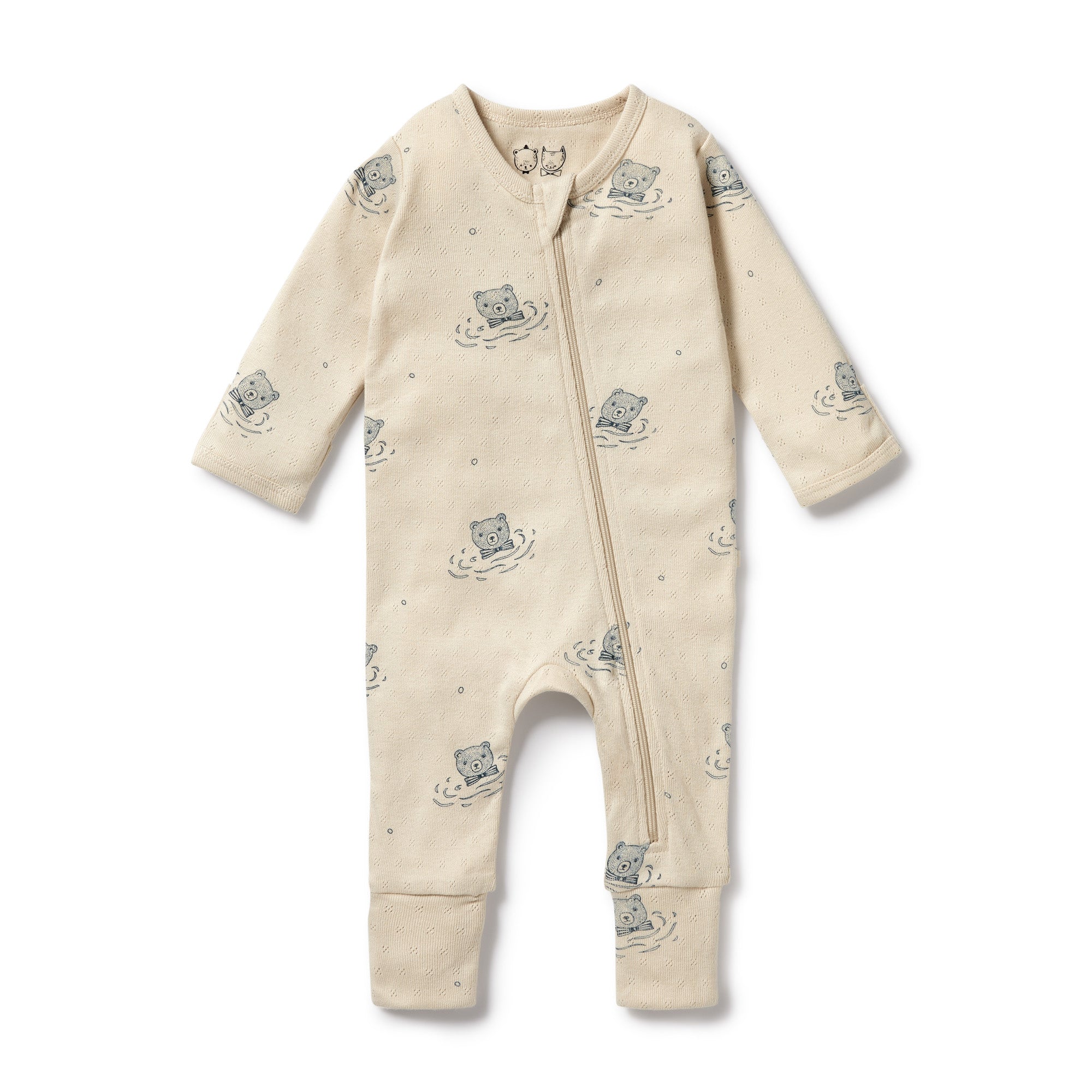 Little Bear Organic Pointelle Zipsuit with Feet