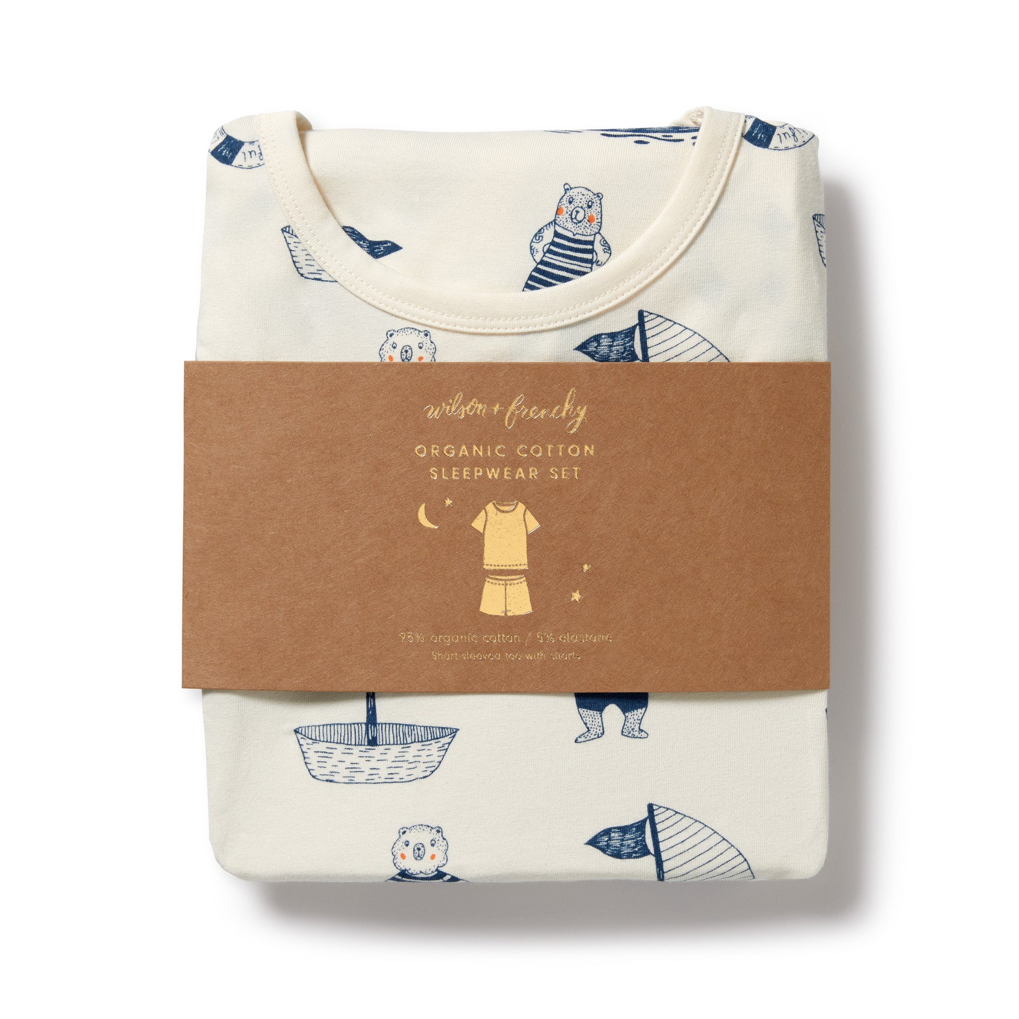 Nautical Bear Organic Short Sleeved Pyjamas
