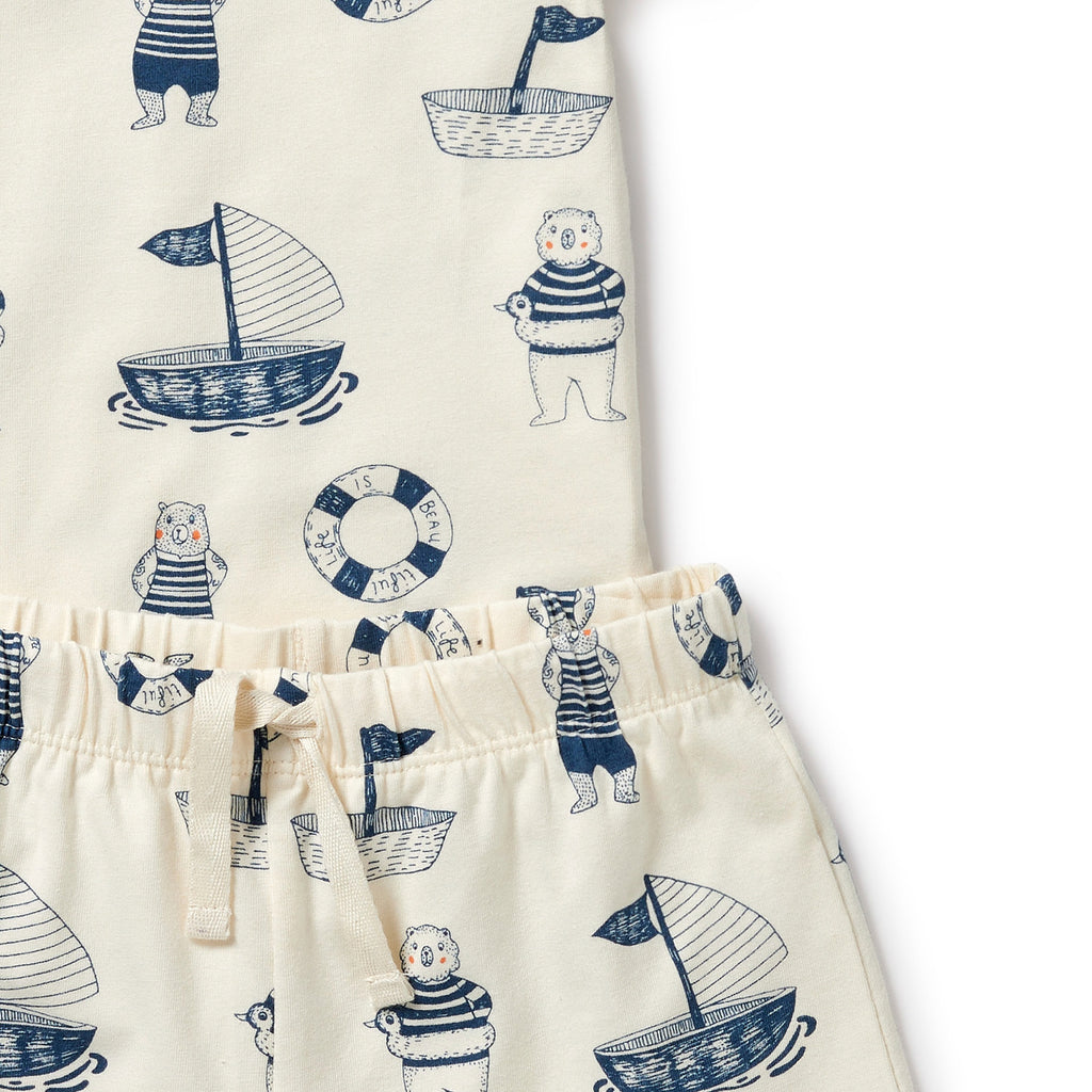 Nautical Bear Organic Short Sleeved Pyjamas