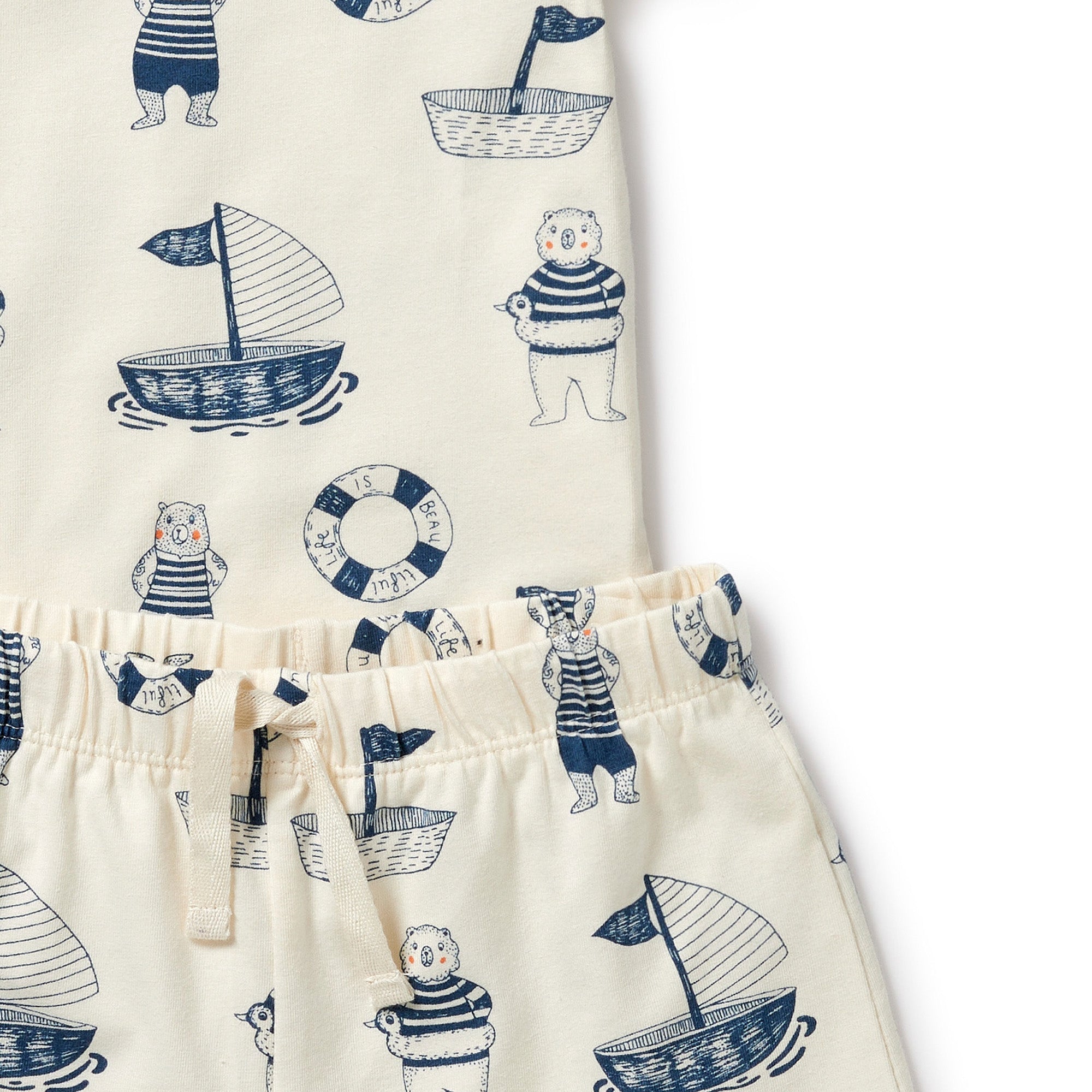 Nautical Bear Organic Short Sleeved Pyjamas