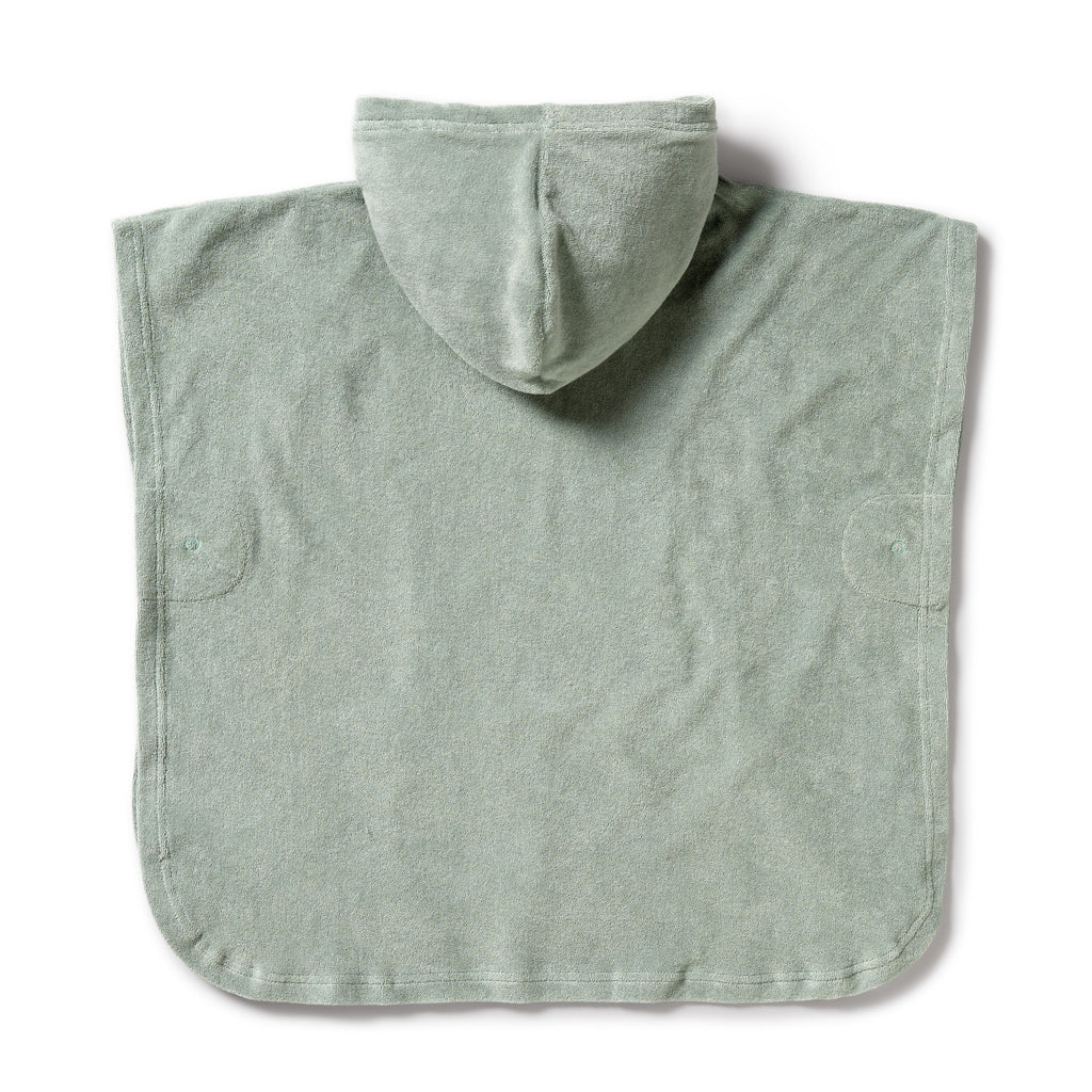 Pistachio Organic Terry Hooded Poncho