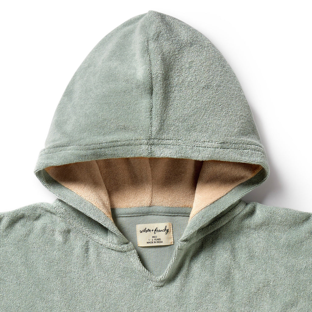 Pistachio Organic Terry Hooded Poncho