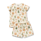 Organic Short Sleeved Pyjamas - Holly Jolly Magic