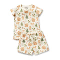 Organic Short Sleeved Pyjamas - Holly Jolly Magic
