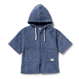 Organic Terry Hooded Towel - Deep Blue