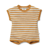 Organic Knitted Growsuit - Golden Wave Stripe
