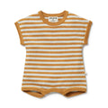 Organic Knitted Growsuit - Golden Wave Stripe