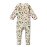Sweet Bloom Organic Zipsuit with Feet