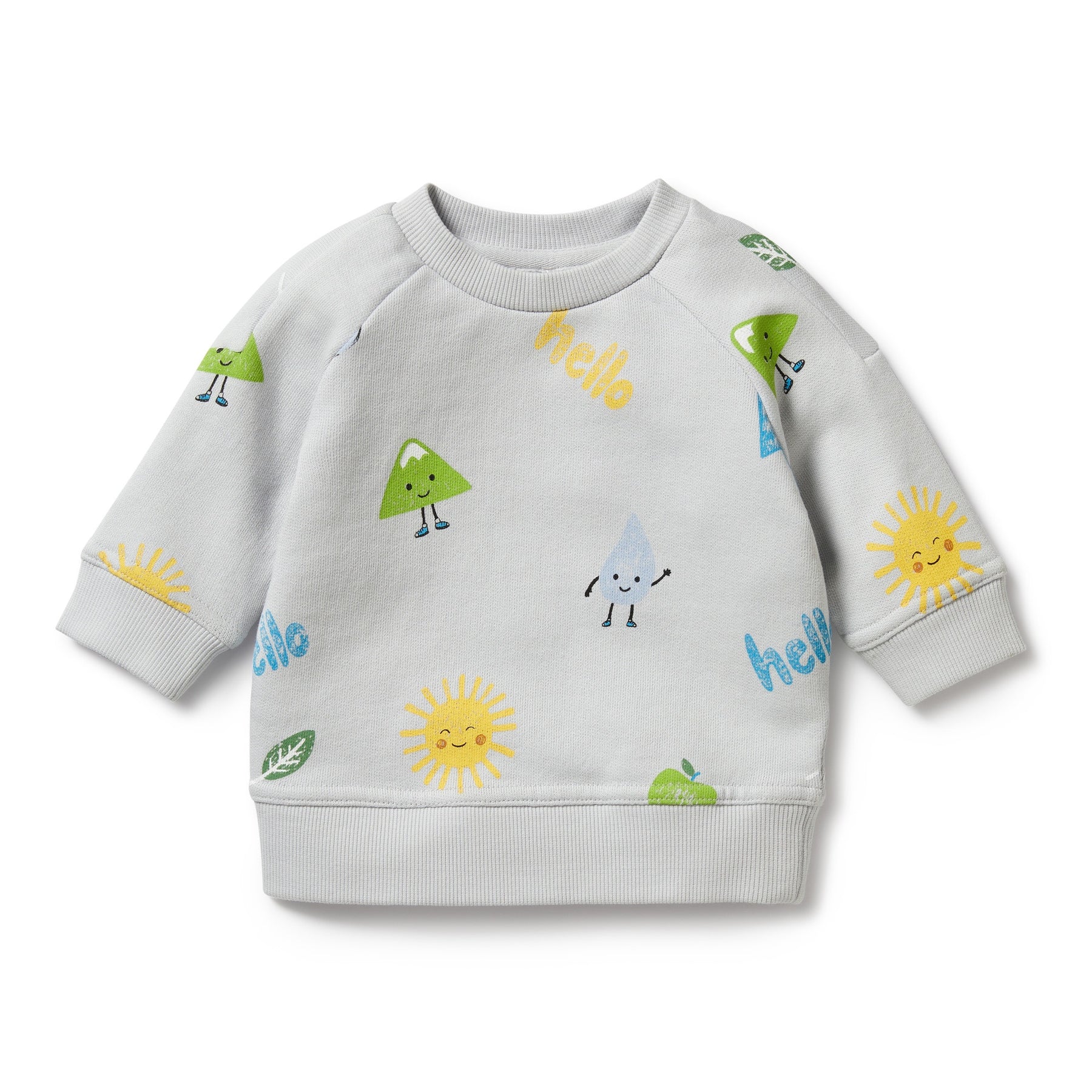 Wilson and Frenchy Organic Terry Sweat - HELLO  Bluebell