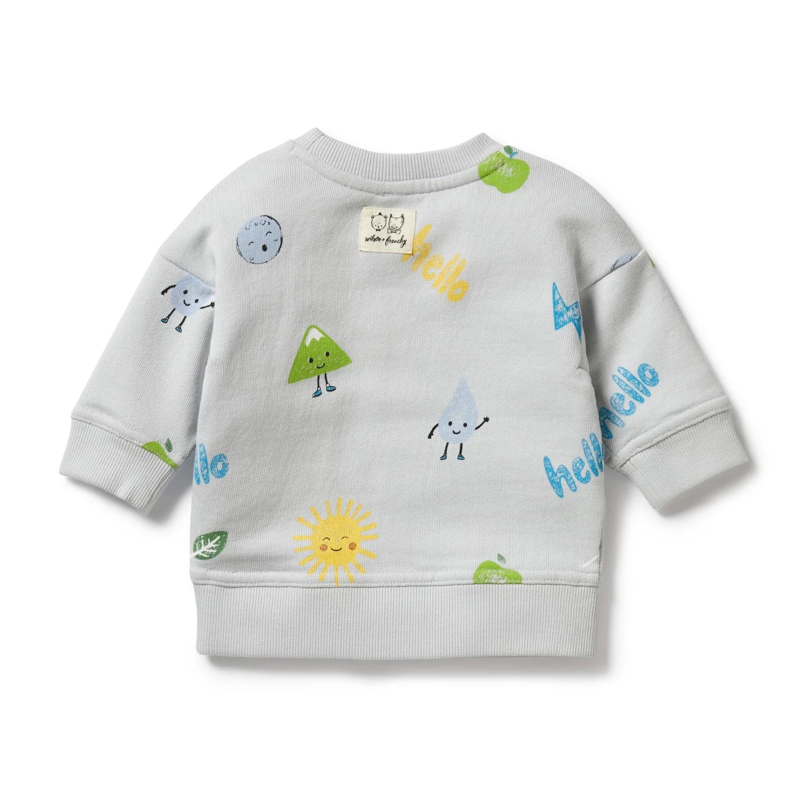 Wilson and Frenchy Organic Terry Sweat - HELLO  Bluebell