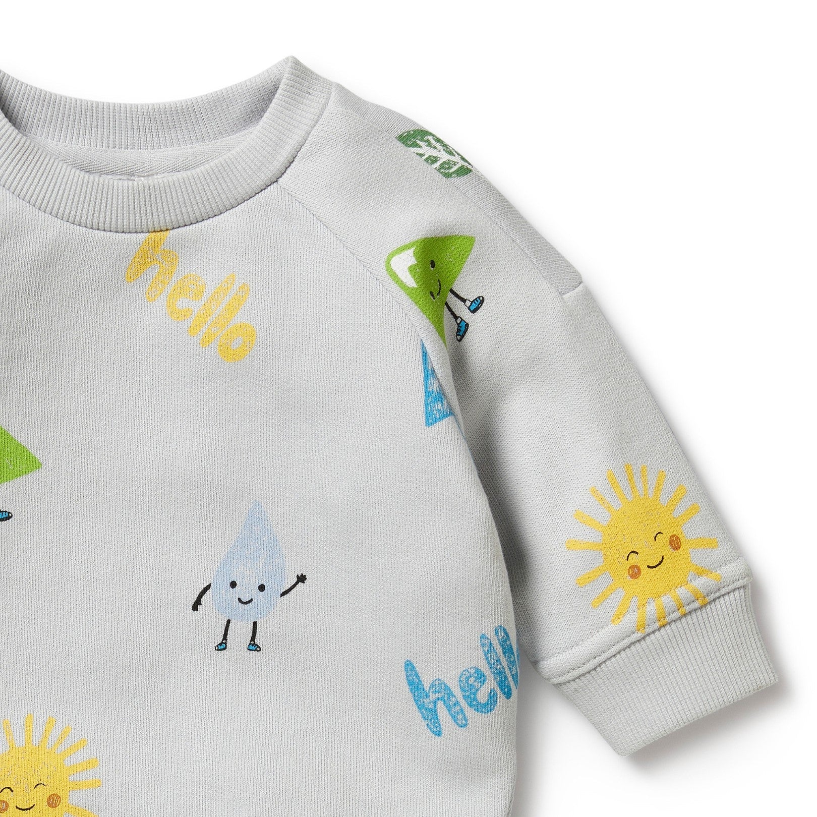 Wilson and Frenchy Organic Terry Sweat - HELLO  Bluebell