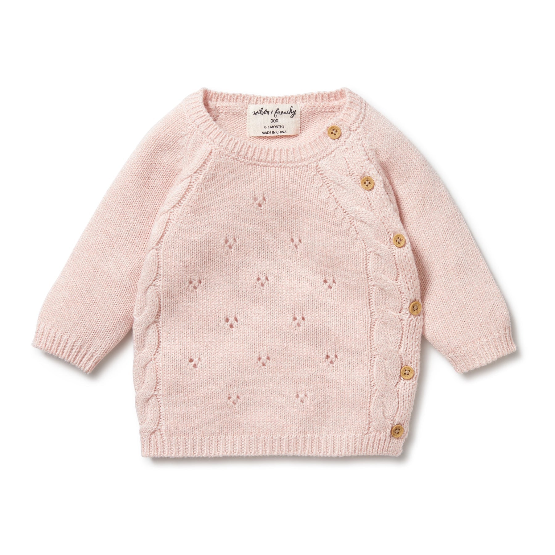 Wilson and Frenchy Knitted Pointelle Kimono Cardigan - Pink