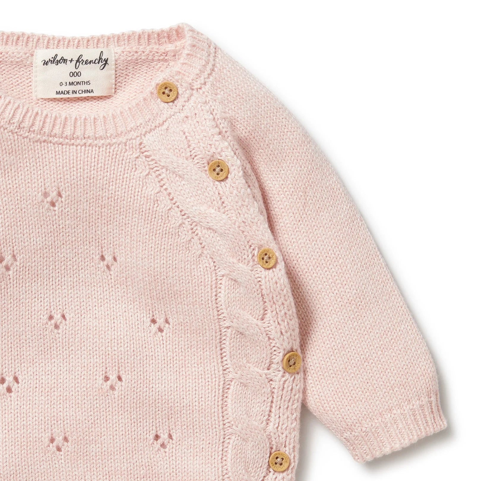 Wilson and Frenchy Knitted Pointelle Kimono Cardigan - Pink