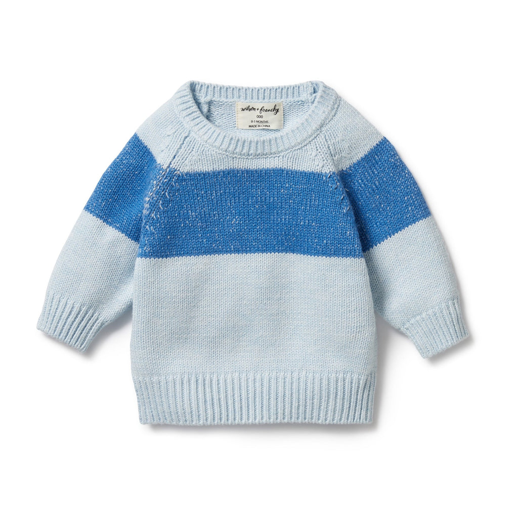 Wilson and Frenchy Knitted Stripe Jumper - Bluebell