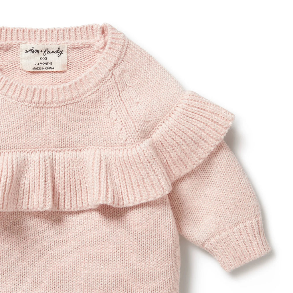 Wilson and Frenchy Knitted Ruffle Jumper - Pink