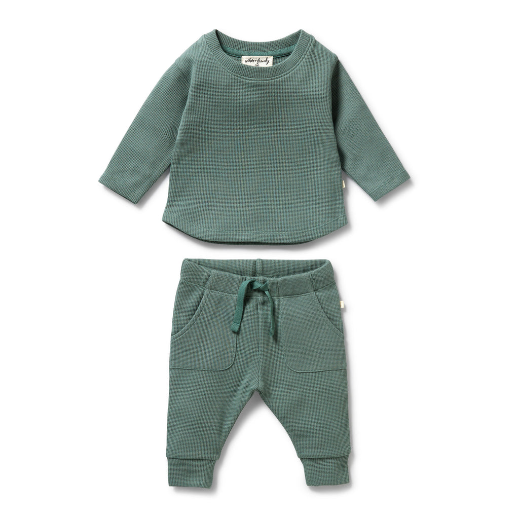 Pine Green Organic Waffle Set
