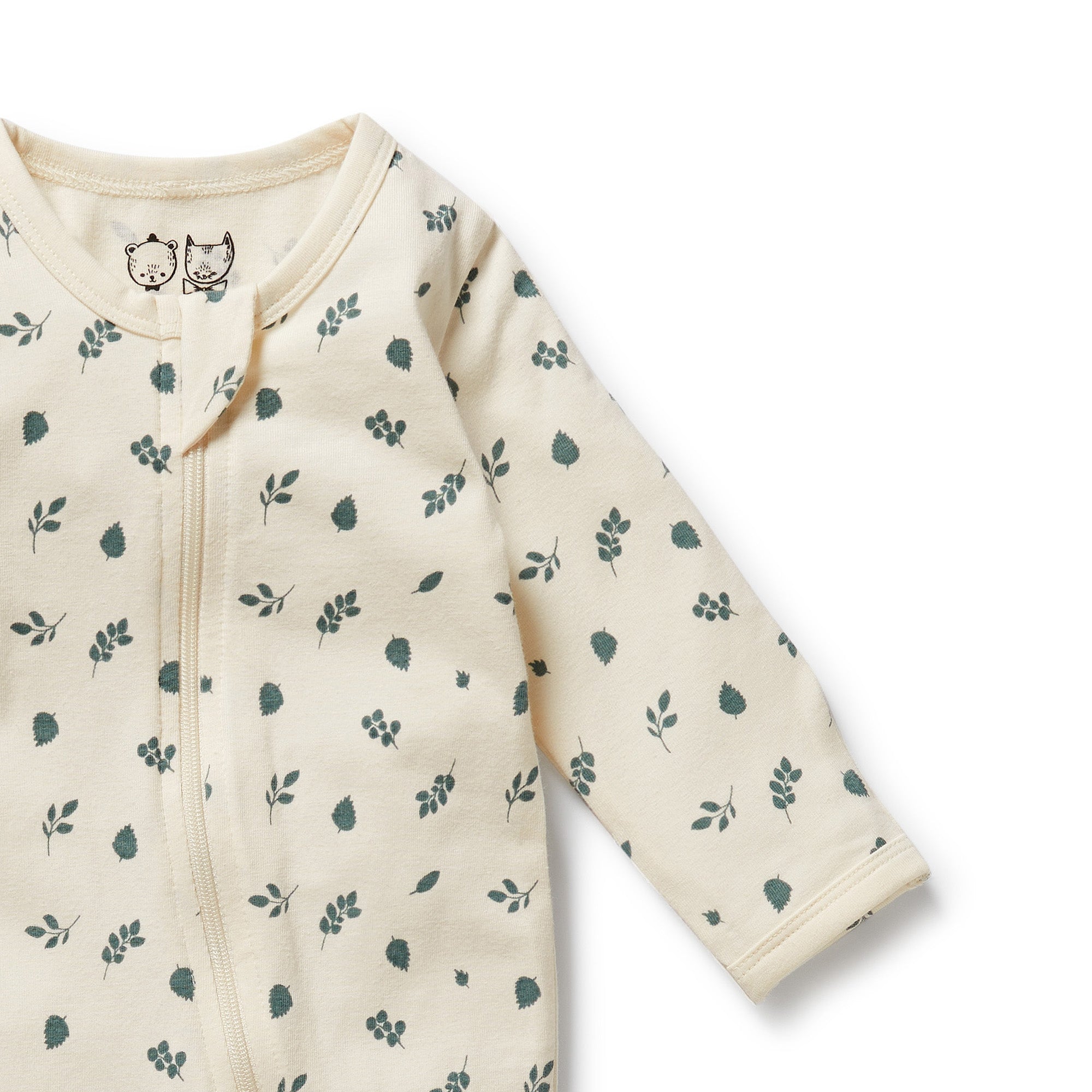 Twilight Leaf Organic Zipsuit with Feet