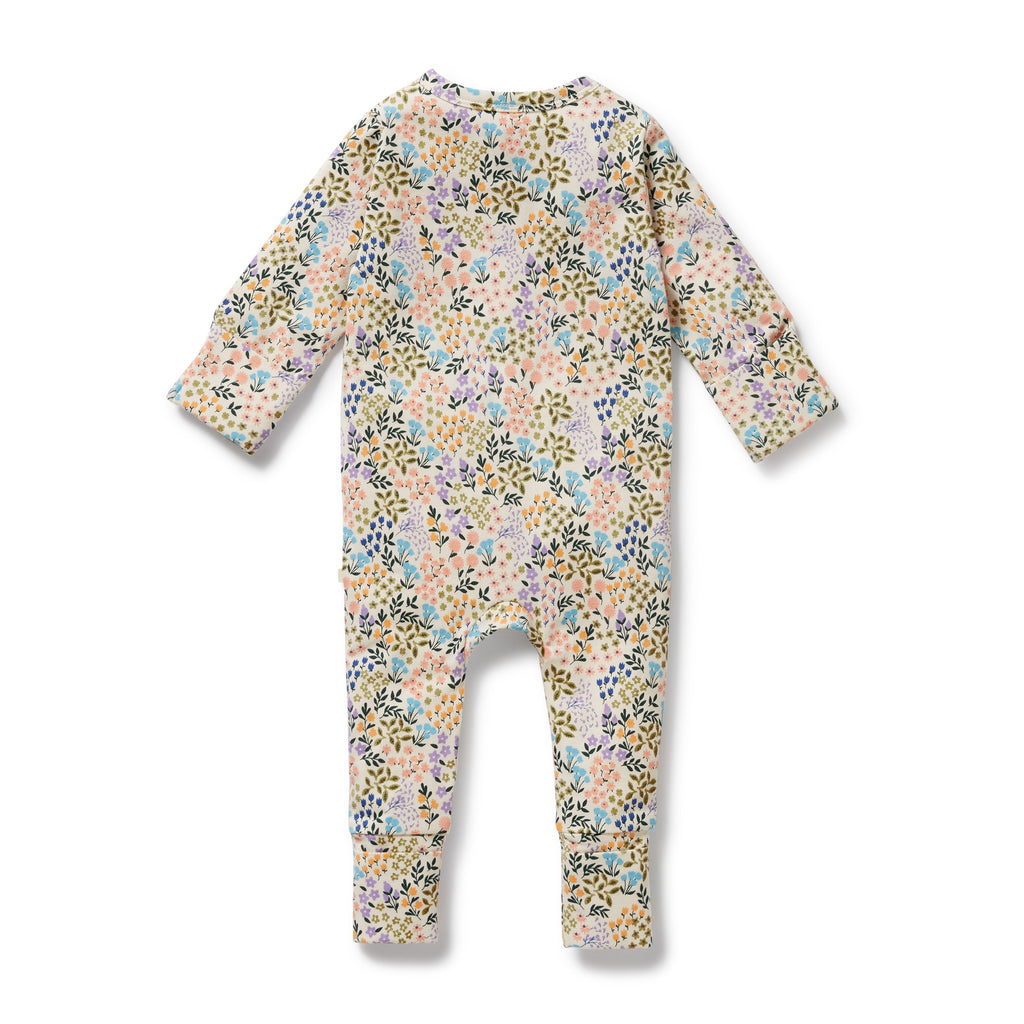 Tiny Bloom Organic Zipsuit with Feet