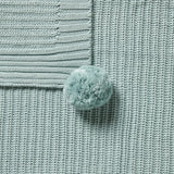 Duck Egg Organic Knitted Blanket