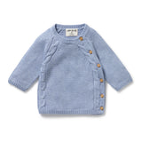 Blue Speckle Organic Knitted Kimono Cardigan