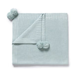 Cloud Blue Organic Knitted Blanket