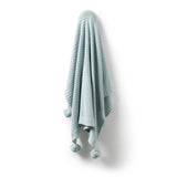 Cloud Blue Organic Knitted Blanket