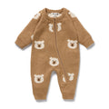 Beary Cute Organic Knitted Jacquard Growsuit