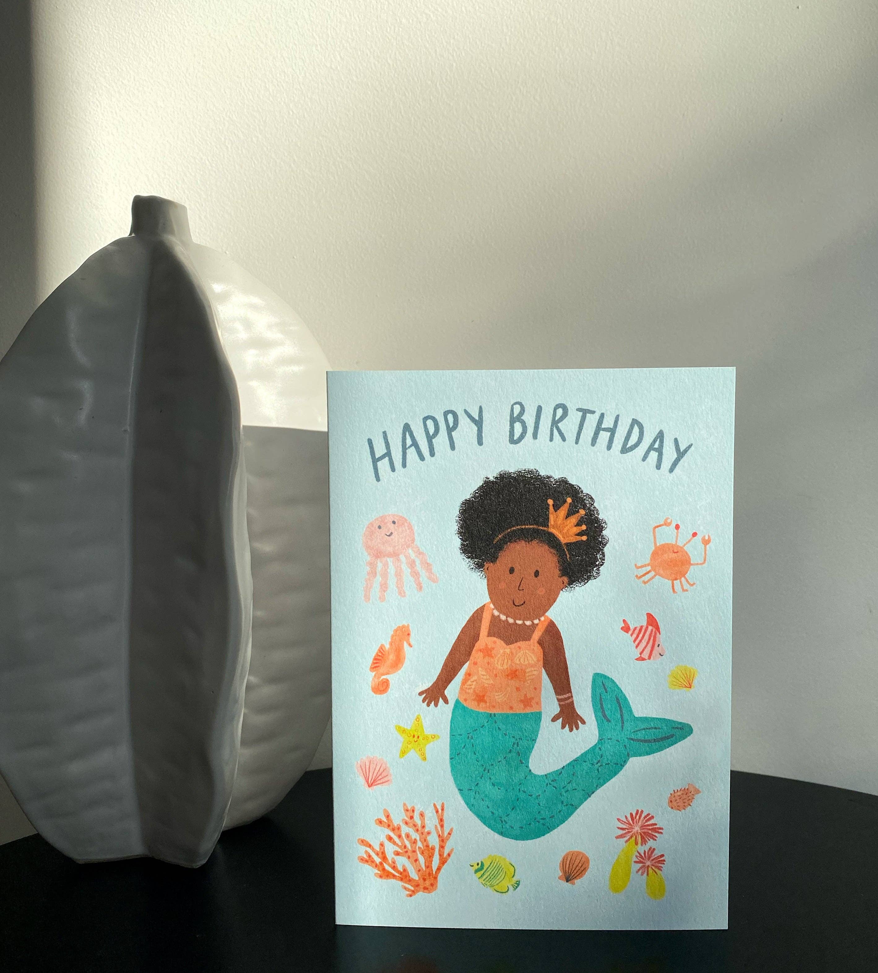 Mermaid "Happy Birthday" Card