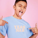Yeah Nah Kids Slang Tee in Blue