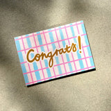 Congrats Pattern Mini Card - Cute Celebration Fun Greeting