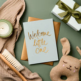 Welcome Little One New Baby Card – Cool Blue
