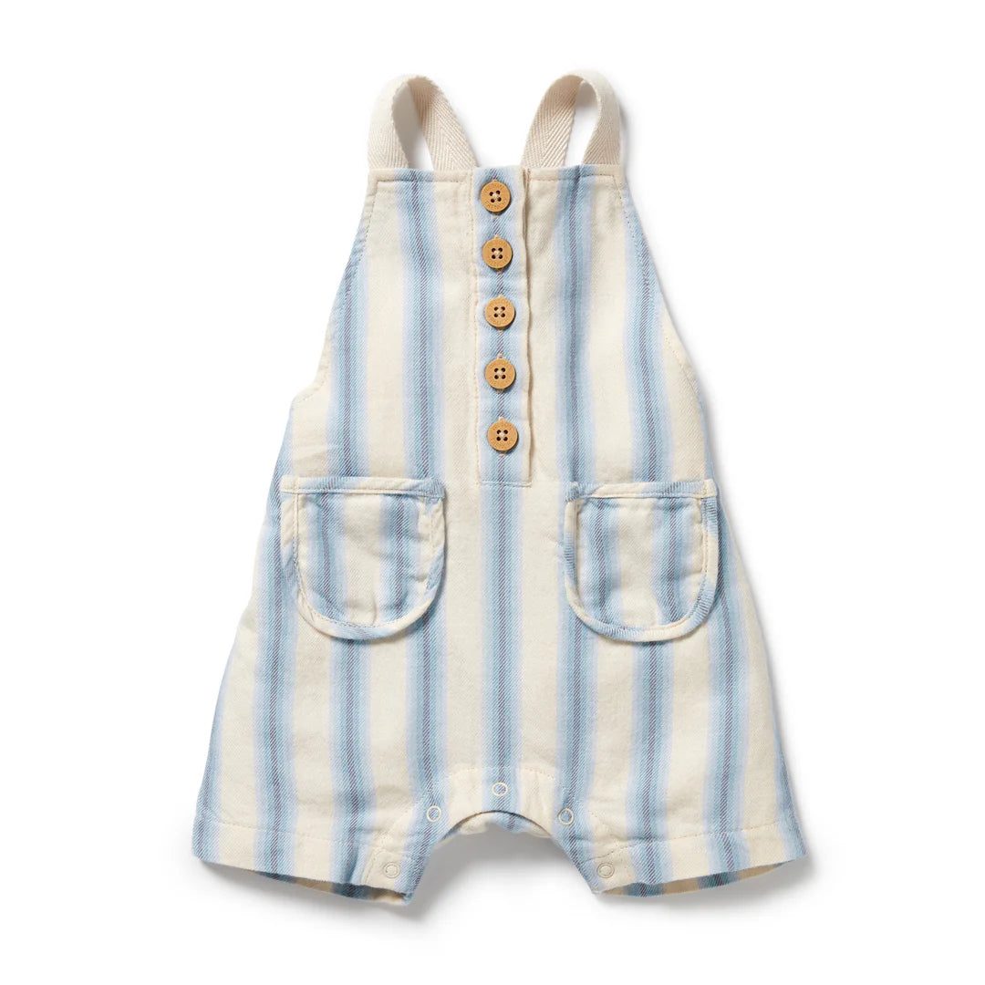 Organic Deep Blue Stripe Overall
